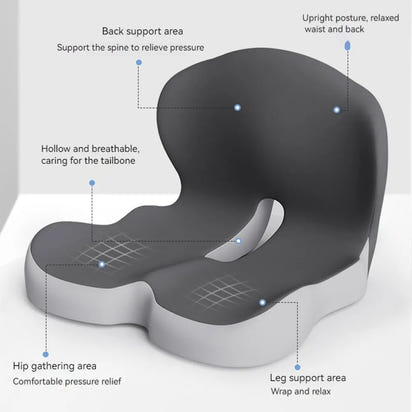 Memory Foam L-Shaped Integrated Office Chair Cushion with Lumbar Support Car Seat Cushion for Office Workers Car Drivers