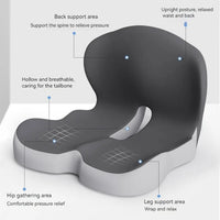 Memory Foam L-Shaped Integrated Office Chair Cushion with Lumbar Support Car Seat Cushion for Office Workers Car Drivers