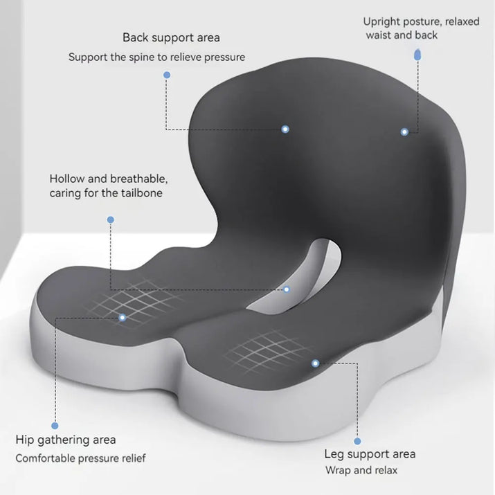 Memory Foam L-Shaped Integrated Office Chair Cushion with Lumbar Support Car Seat Cushion for Office Workers Car Drivers